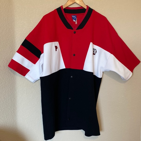 Vintage Pro Player Chicago Bulls 90s Warm Up Button Down Shirt Jersey XL - Picture 2 of 12